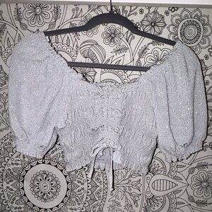 pale blue crop top | Urban Outfitters